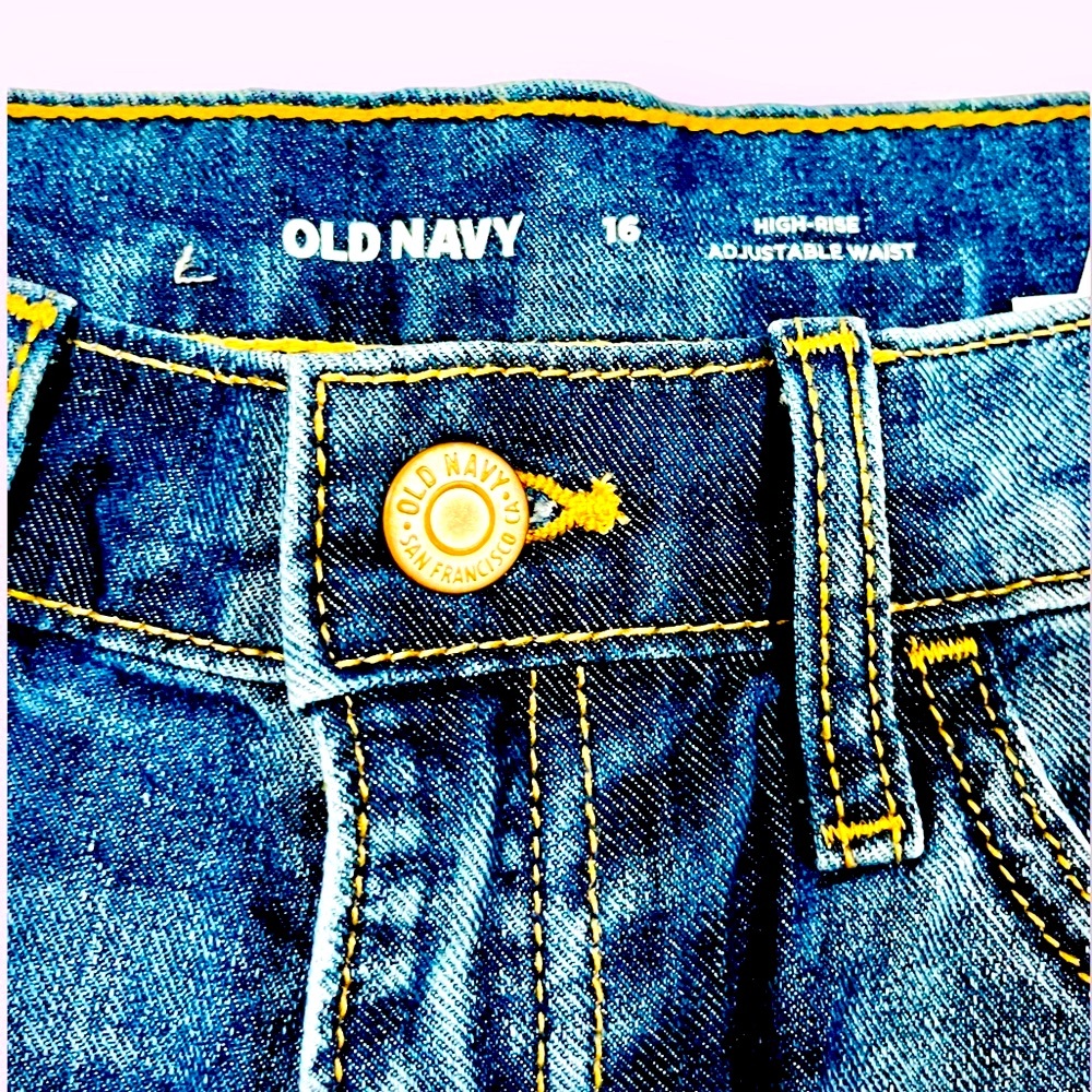 Old Navy High Rise shorts girls size 16, adjustable waist - Picture 2 of 10